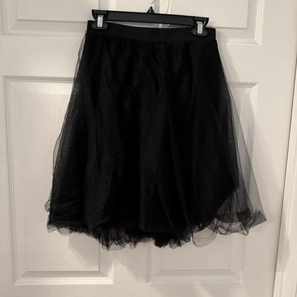 Vintage Y2K Charlotte Russe Black Net Tulle‎ Mini Skirt Sz M Whimsigoth Acadamia